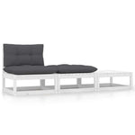 Hagesofagruppe Med Puter 3 Deler Hvit Heltre Furu