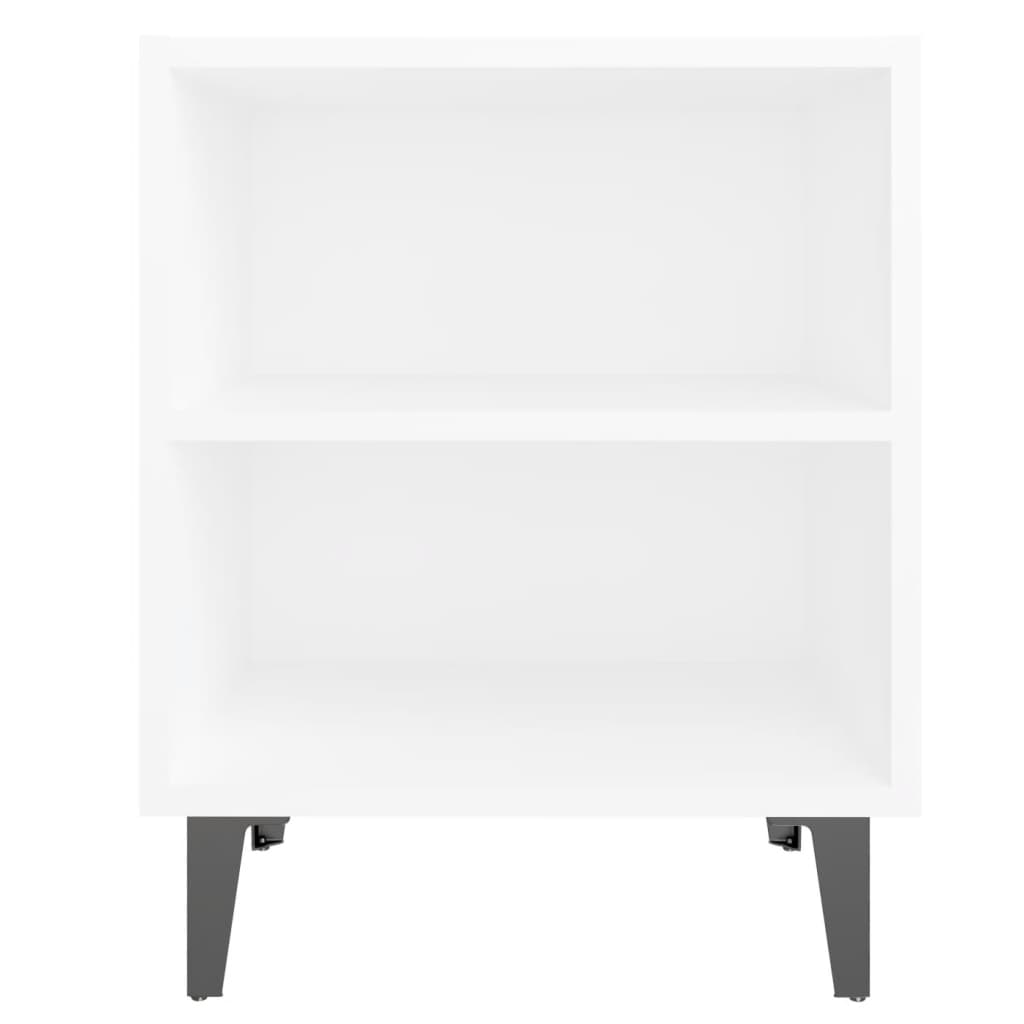 Nattbord Med Metallben Hvit 40X30X50 Cm