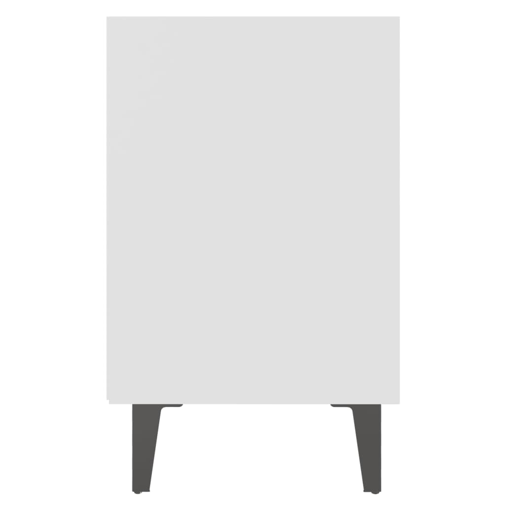 Nattbord Med Metallben Hvit 40X30X50 Cm