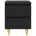 Nattbord Med Heltre Furuben Svart 40X35X50 Cm
