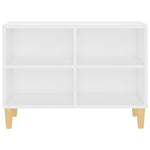 Tv-Benk Med Ben I Heltre Hvit 69,5X30X50 Cm