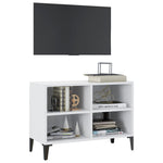 Tv-Benk Med Metallben Hvit 69,5X30X50 Cm