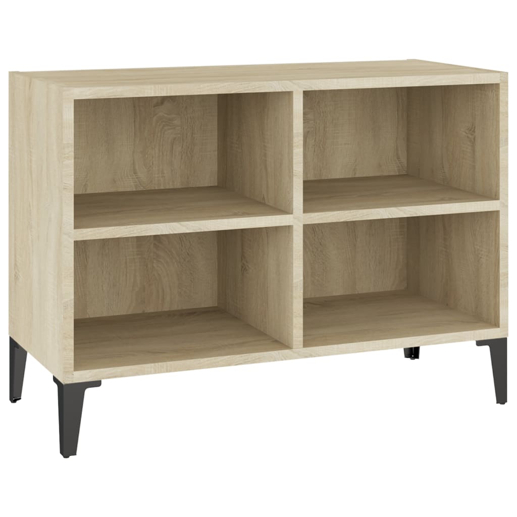 Tv-Benk Med Metallben Sonoma Eik 69,5X30X50 Cm