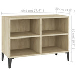 Tv-Benk Med Metallben Sonoma Eik 69,5X30X50 Cm
