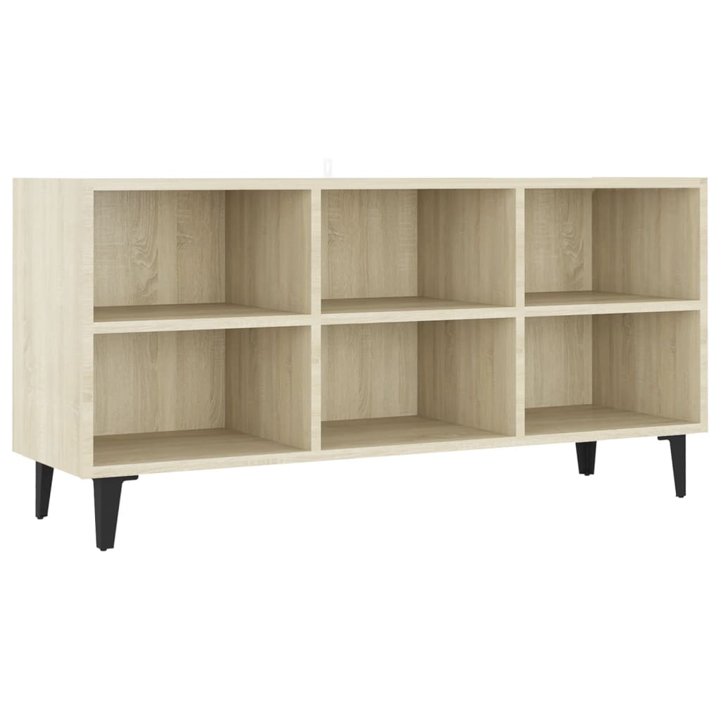 Tv-Benk Med Metallben Sonoma Eik 103,5X30X50 Cm