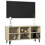 Tv-Benk Med Metallben Sonoma Eik 103,5X30X50 Cm