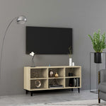 Tv-Benk Med Metallben Sonoma Eik 103,5X30X50 Cm