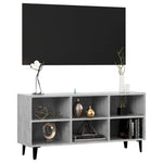 Tv-Benk Med Metallben Betonggrå 103,5X30X50 Cm