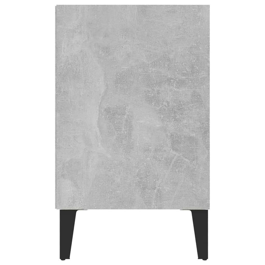 Tv-Benk Med Metallben Betonggrå 103,5X30X50 Cm
