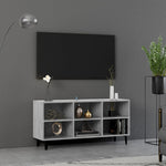 Tv-Benk Med Metallben Betonggrå 103,5X30X50 Cm
