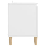 Tv-Benk Med Ben I Heltre Hvit 103,5X35X50 Cm