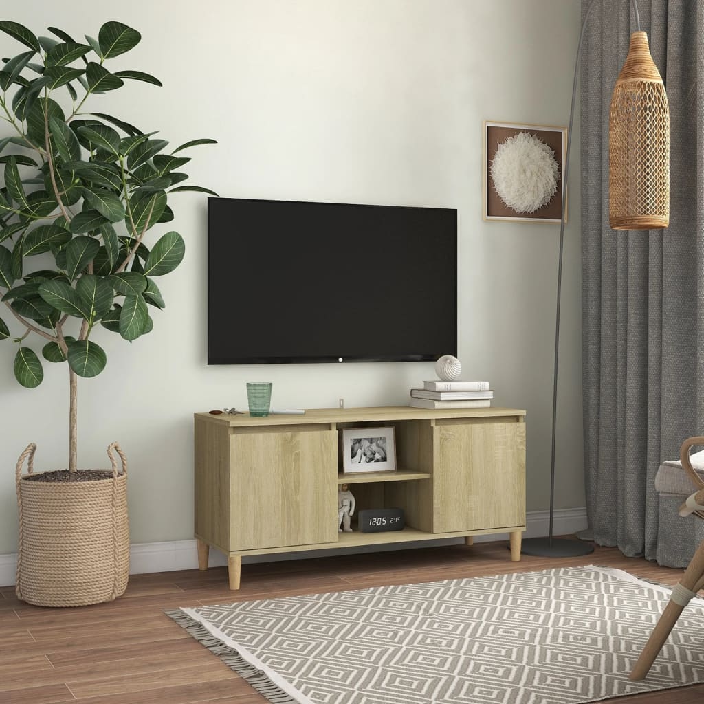 Tv-Benk Med Ben I Heltre Sonoma Eik 103,5X35X50 Cm