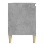 Tv-Benk Med Ben I Heltre Betonggrå 103,5X35X50 Cm