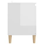 Tv-Benk Med Ben I Heltre Høyglans Hvit 103,5X35X50 Cm