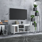 Tv-Benk Med Metallben Hvit 103,5X35X50 Cm