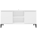 Tv-Benk Med Metallben Hvit 103,5X35X50 Cm