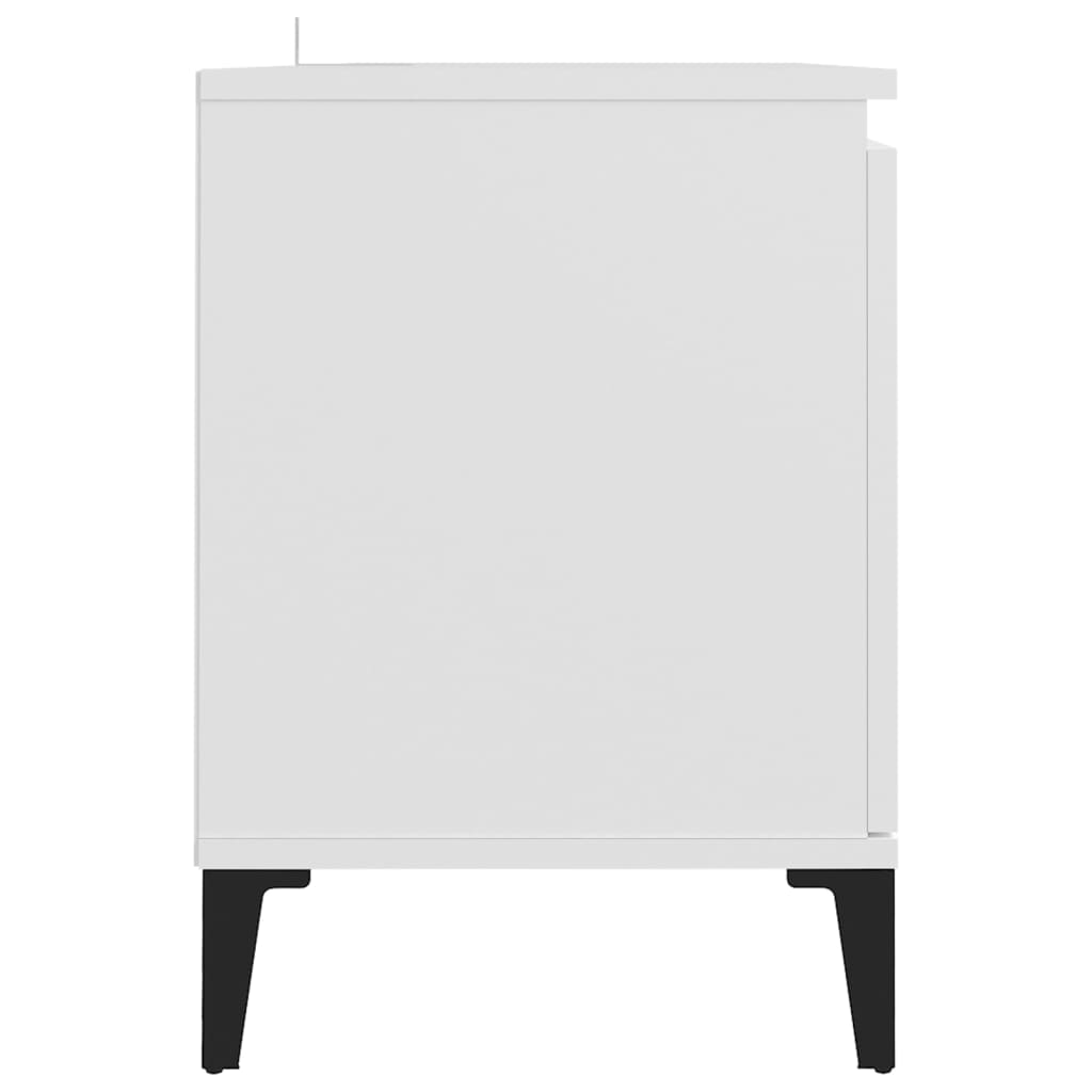 Tv-Benk Med Metallben Hvit 103,5X35X50 Cm