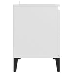 Tv-Benk Med Metallben Hvit 103,5X35X50 Cm