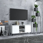 Tv-Benk Med Metallben Hvit 103,5X35X50 Cm