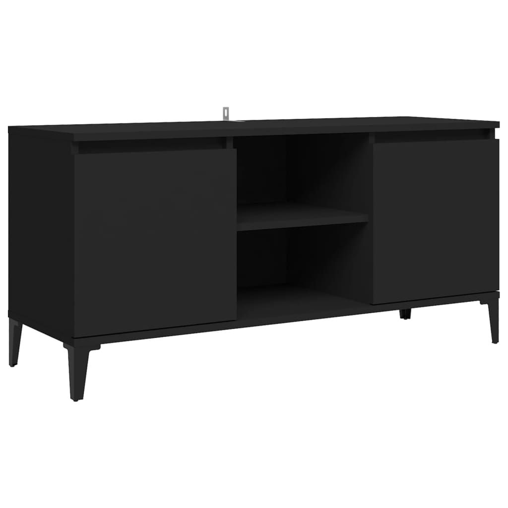 Tv-Benk Med Metallben Svart 103,5X35X50 Cm