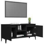 Tv-Benk Med Metallben Svart 103,5X35X50 Cm