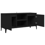 Tv-Benk Med Metallben Svart 103,5X35X50 Cm