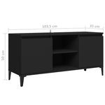 Tv-Benk Med Metallben Svart 103,5X35X50 Cm