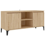 Tv-Benk Med Metallben Sonoma Eik 103,5X35X50 Cm