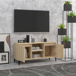 Tv-Benk Med Metallben Sonoma Eik 103,5X35X50 Cm