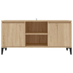 Tv-Benk Med Metallben Sonoma Eik 103,5X35X50 Cm