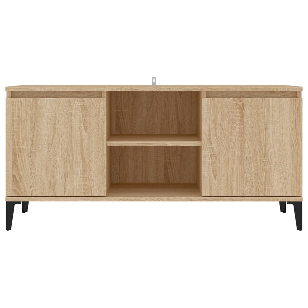 Tv-Benk Med Metallben Sonoma Eik 103,5X35X50 Cm