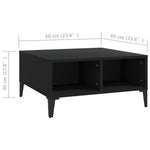 Salongbord Svart 60X60X30 Cm Konstruert Tre