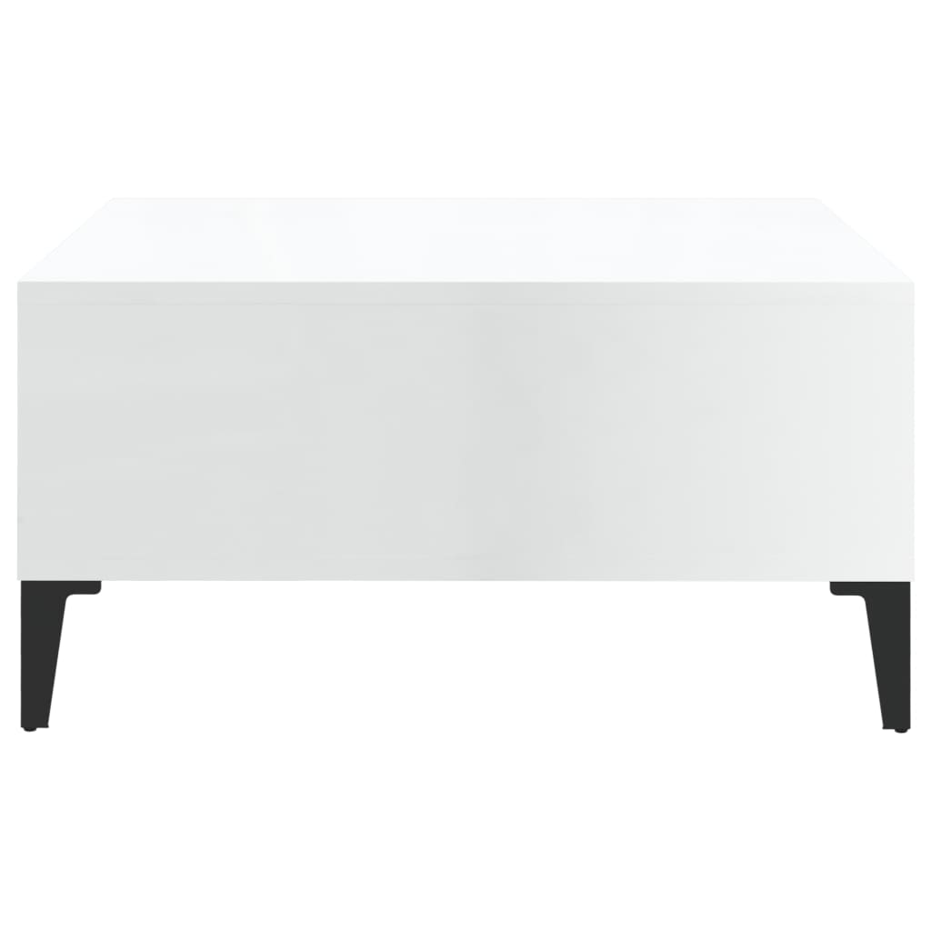 Salongbord Høyglans Hvit 60X60X30 Cm Konstruert Tre