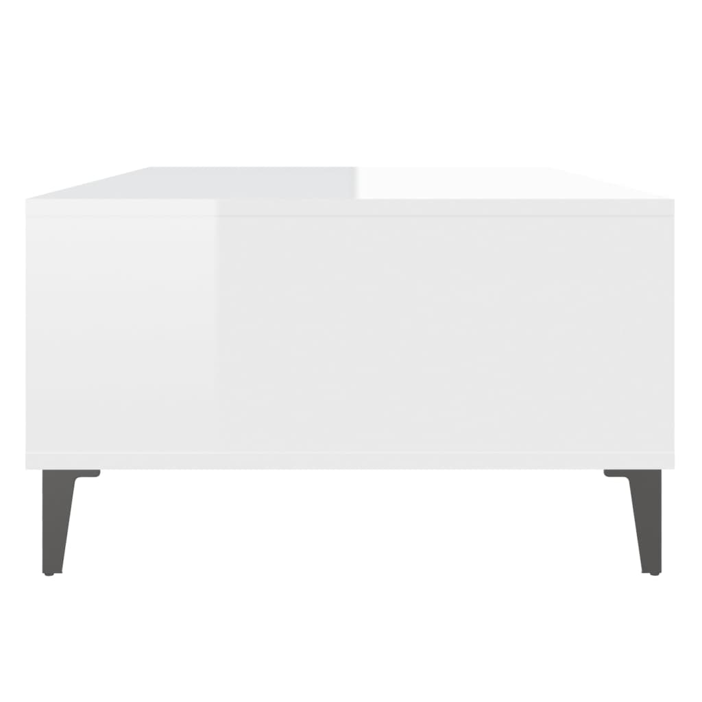 Salongbord Høyglans Hvit 103,5X60X35 Cm Konstruert Tre