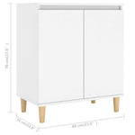 Skjenk Med Ben I Heltre Hvit 60X35X70 Cm Konstruert Tre