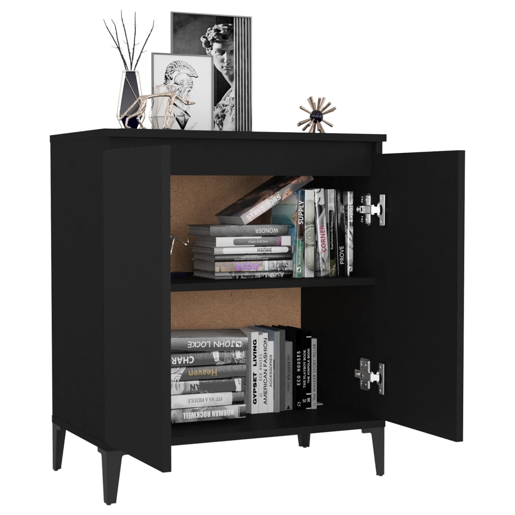 Skjenk Svart 60X35X70 Cm Konstruert Tre