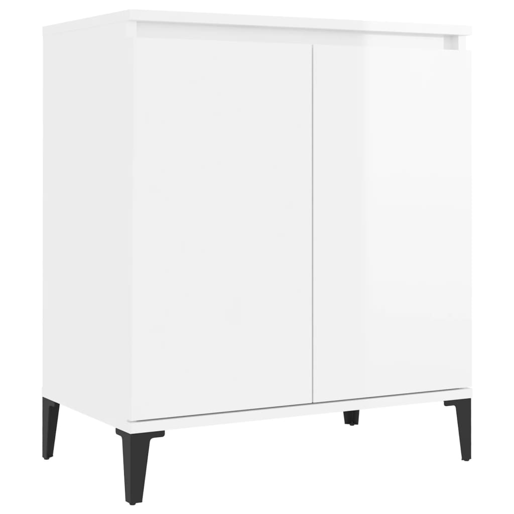 Skjenk Høyglans Hvit 60X35X70 Cm Konstruert Tre