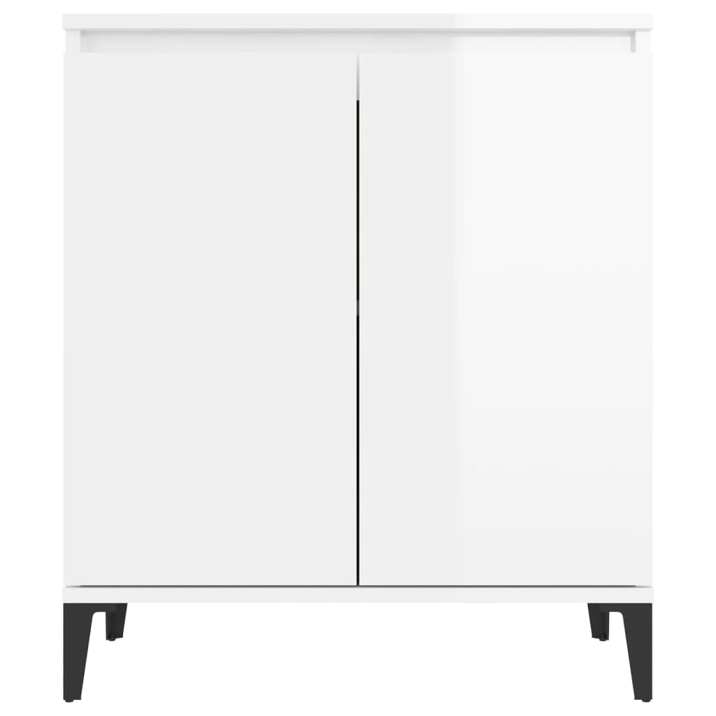 Skjenk Høyglans Hvit 60X35X70 Cm Konstruert Tre