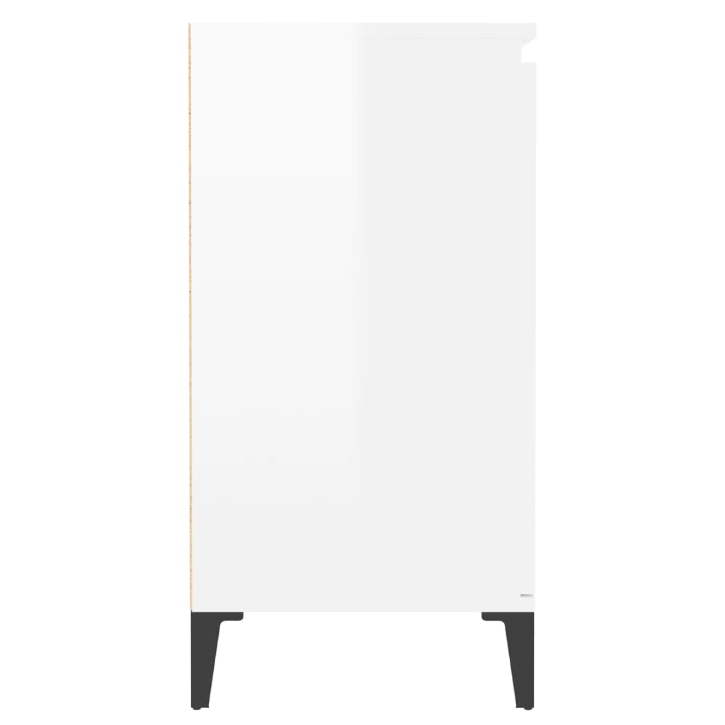 Skjenk Høyglans Hvit 60X35X70 Cm Konstruert Tre