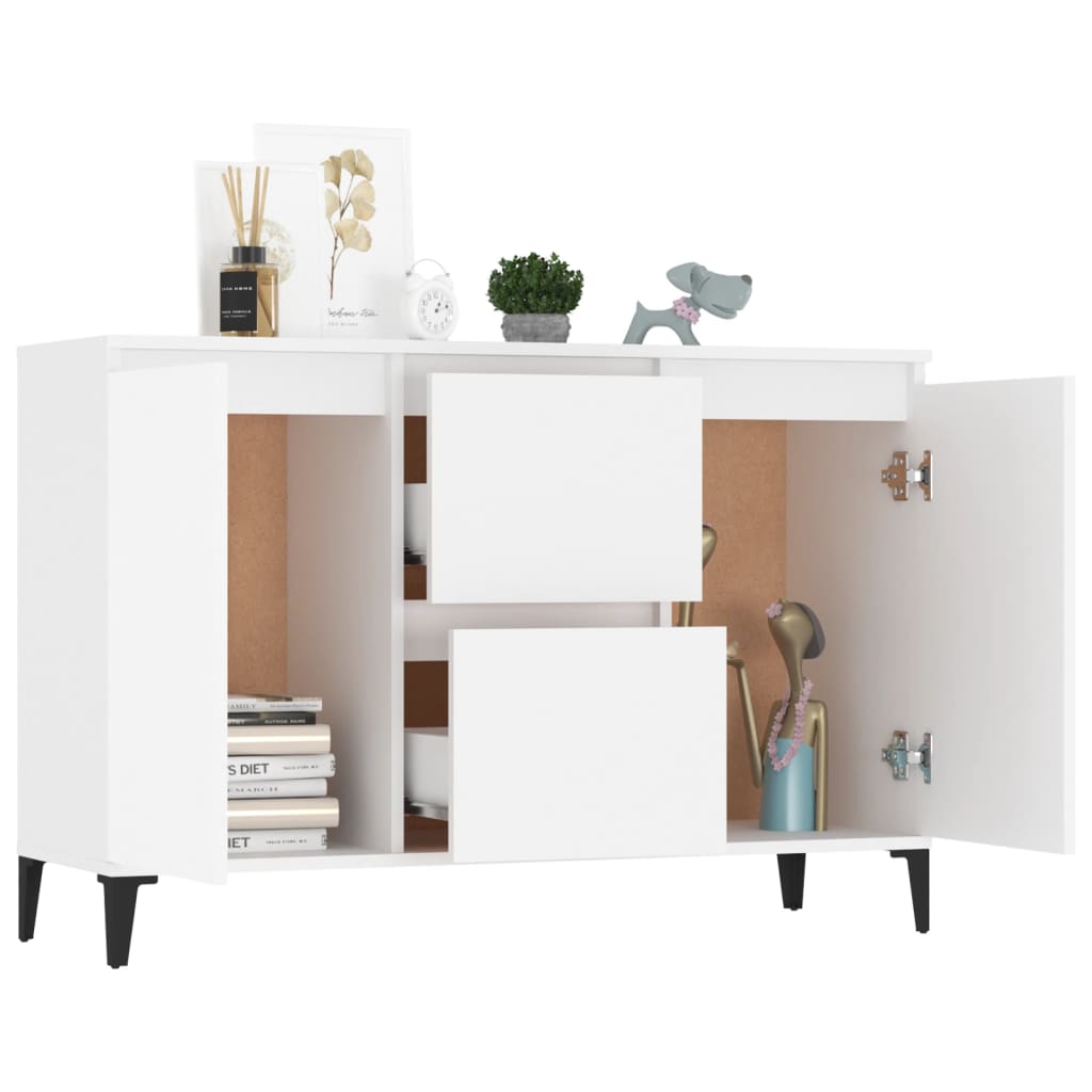 Skjenk Hvit 104X35X70 Cm Konstruert Tre