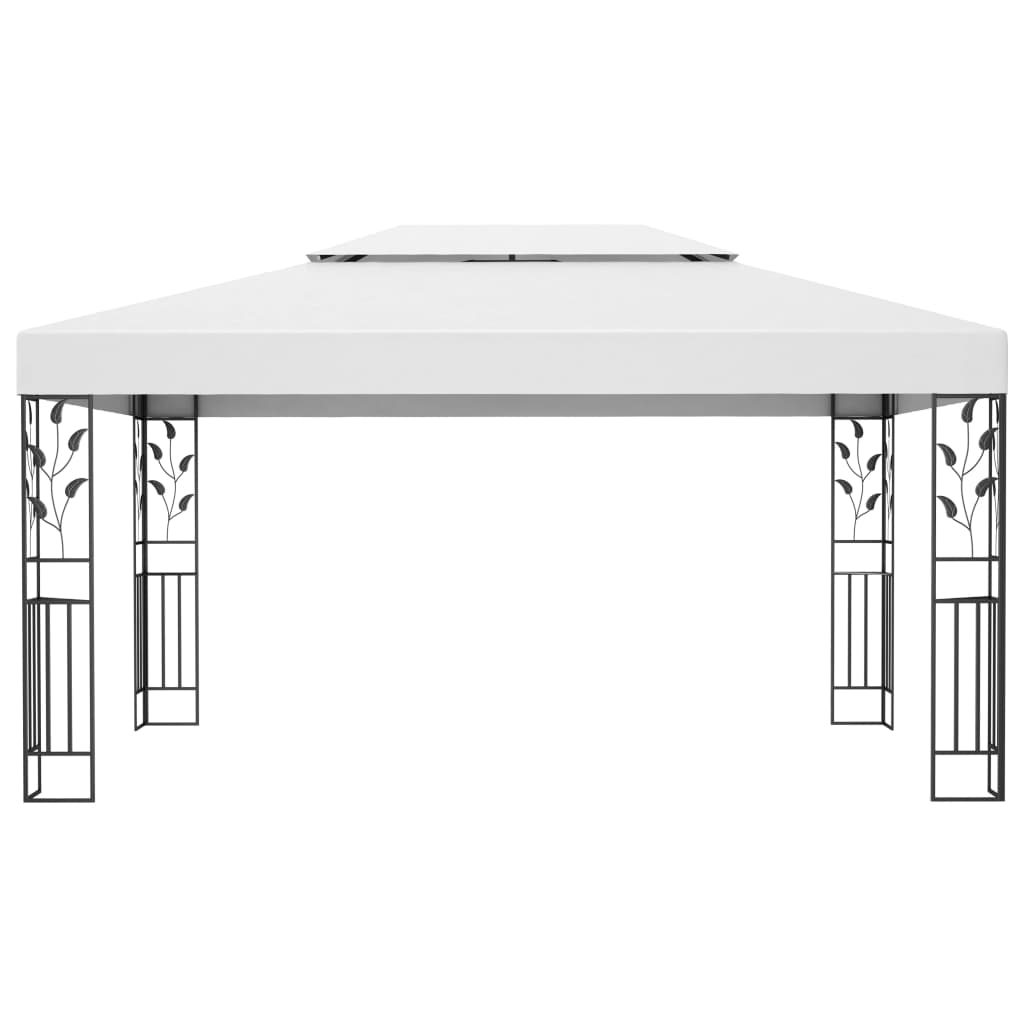 Paviljong Med Dobbelt Tak Og Led-Lysslynge 3X4 M Hvit