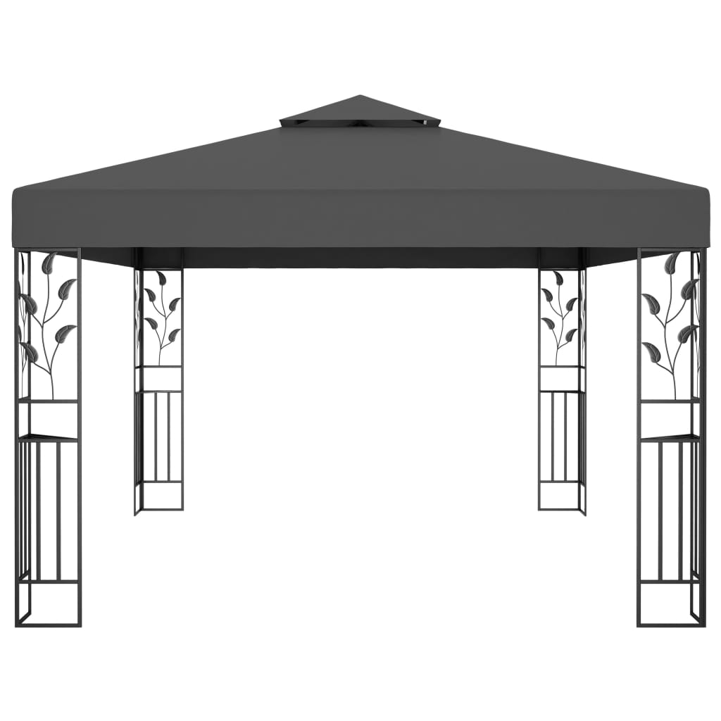 Paviljong Med Dobbelt Tak Og Led-Lysslynge 3X4 M Antrasitt