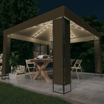 Paviljong Med Dobbelt Tak Og Led-Lysslynge 3X3X2,7M Gråbrun