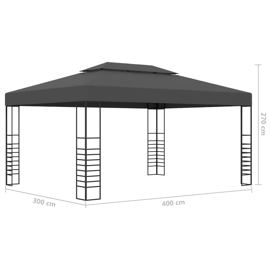 Paviljong Med Led-Lysslynge 3X4 M Antrasitt