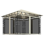 Paviljong Med Myggnett Og Led-Lysslynge 3X3X2,73 M Kremhvit