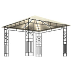 Paviljong Med Myggnett Og Led-Lysslynge 3X3X2,73 M Kremhvit