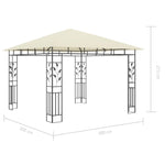 Paviljong Med Myggnett Og Led-Lysslynge 3X3X2,73 M Kremhvit