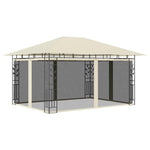 Paviljong Med Myggnett Og Led-Lysslynge 4X3X2,73 M Kremhvit