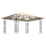 Paviljong Med Myggnett Og Led-Lysslynge 4X3X2,73 M Kremhvit