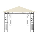 Paviljong Med Myggnett Og Led-Lysslynge 4X3X2,73 M Kremhvit